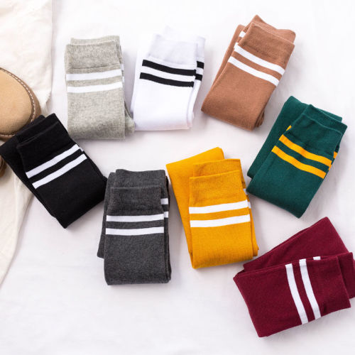Over-the-knee socks for women, spring and autumn slim leg stockings, football socks, two-bar college style long calf socks