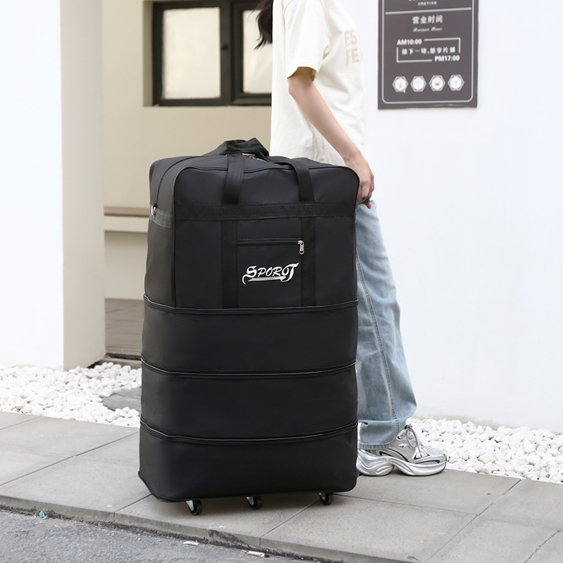 Universal Wheel Folding Extended Luggage Bag 158 Air Shipping Bag Super Large Capacity Study Abroad Moving Travel Bag