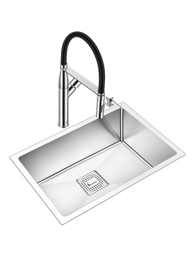 European household 304 stainless steel handmade sink package large and small single-slot kitchen under counter sink