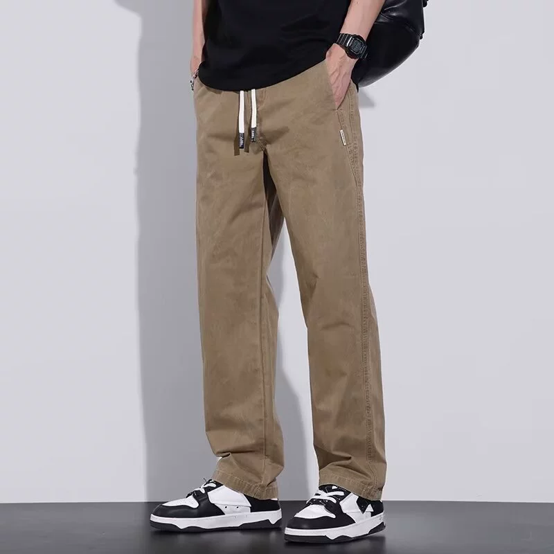 "Colored autumn sports trousers, American style, loose straight fit"