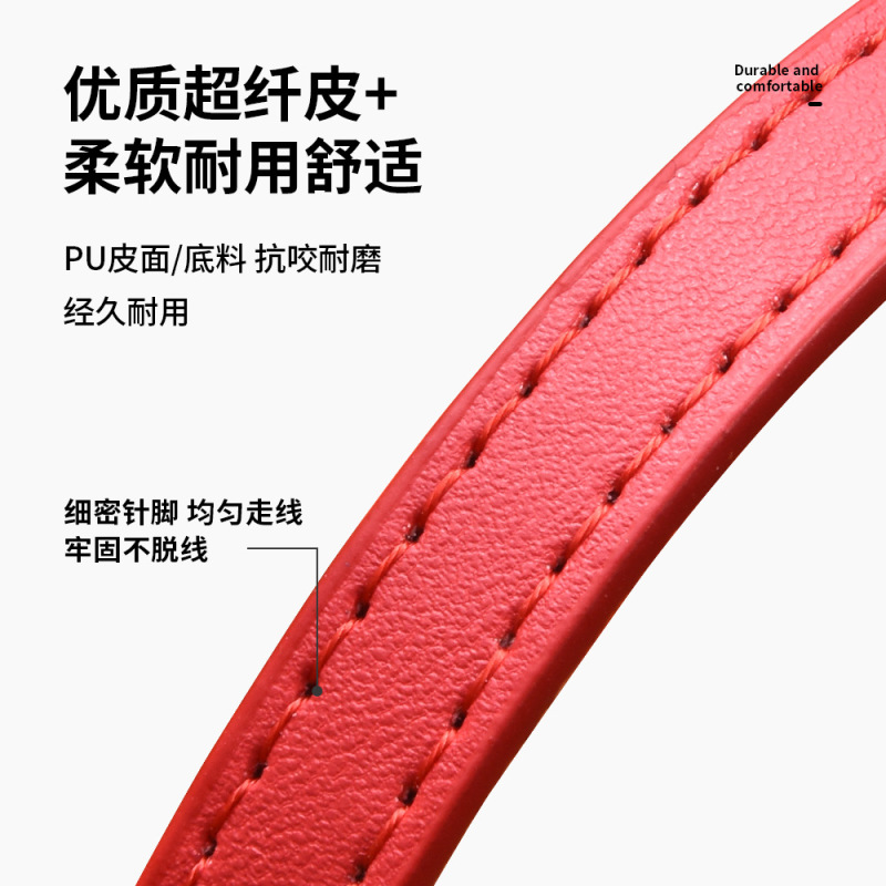 宠物用品铃铛PU皮革小型犬项圈猫咪颈圈防水耐磨狗狗脖圈现货批发|undefined