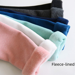 Winter and Autumn Unisex Children's Solid Color Fleece Lined Cotton Leggings, Japanese and Korean, European and American, Export Children's Clothing, Versatile for Small, Medium, and Large Children, Thick Pants