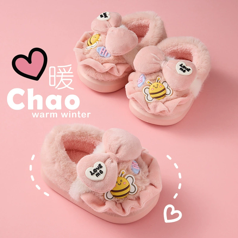 Демисезонные детские cute тапочки для принцессы, обувь с бантом