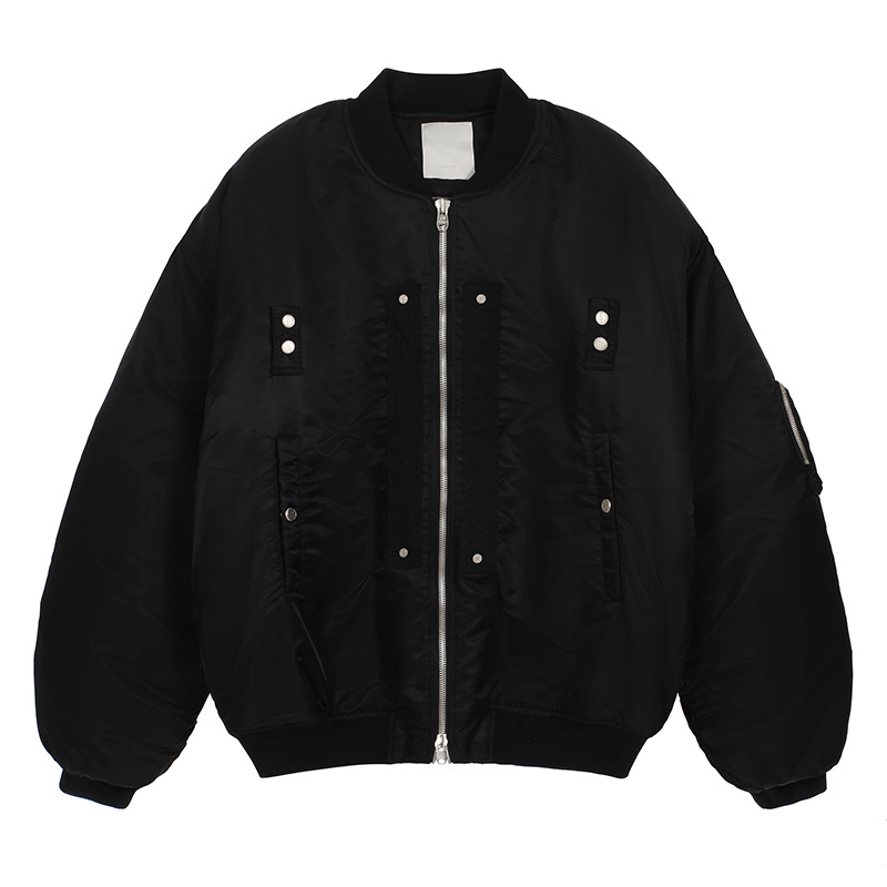 Marca de moda Undermycar multi-Bolsillo de piloto soporte collar chaqueta de los hombres y las mujeres de la misma chaqueta informal de algodón acolchado Suelto