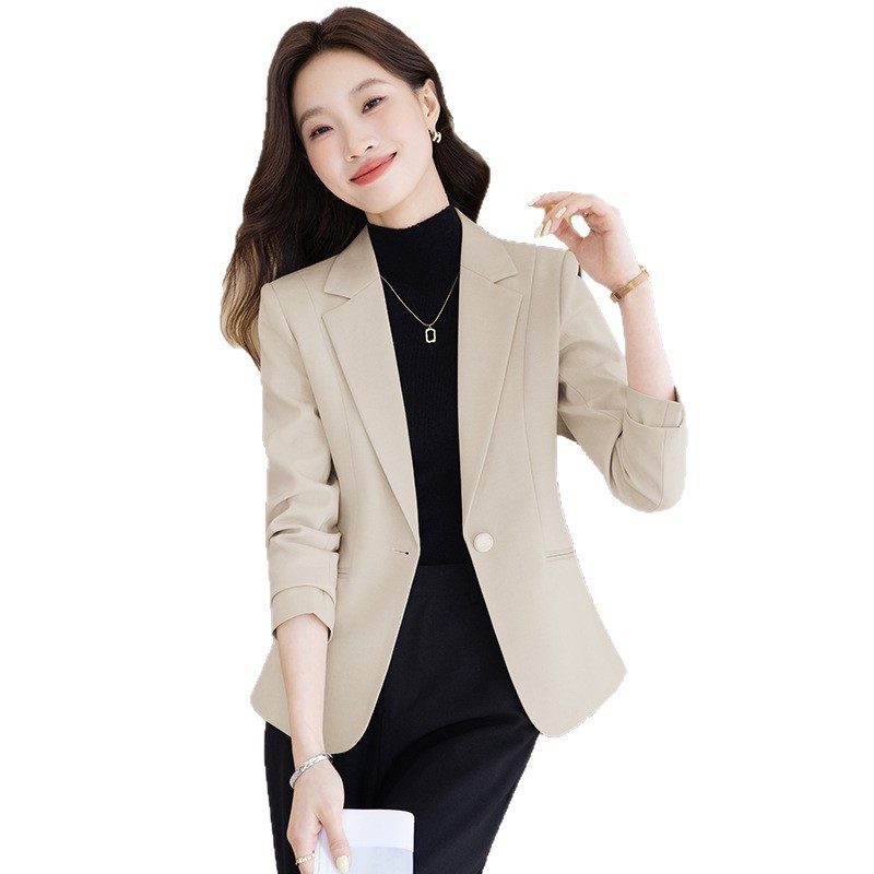 粉色西装女2025新款时尚长袖小西装高级感显瘦休闲西服职业正装|undefined