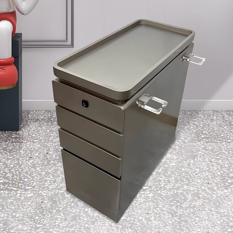 Gabinete de herramientas de peluquería Gabinete de madera maciza Salón de peluquería especial Red Cabinet de almacenamiento Cabinet de corte de pelo Carrito pequeño