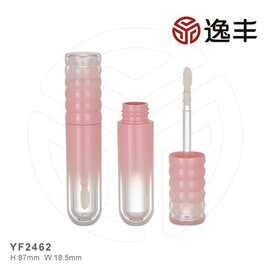 可爱葫芦头半透明渐变粉色圆管唇彩管唇蜜瓶唇釉管瓶逸丰工厂批发