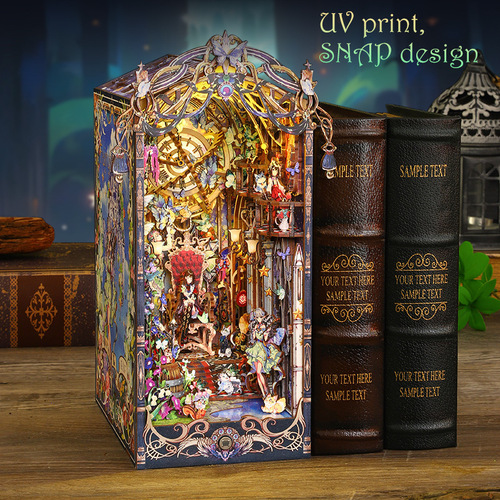 Qiaolexing handmade diy cabin bookend fairy tale 3D three-dimensional creative assembly model birthday gift for women