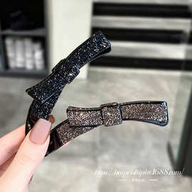 韩系设计爆闪满钻蝴蝶结扭扭夹轻奢发量多高级感竖夹后脑勺发夹女