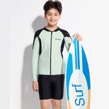 2024新款儿童泳衣男童长袖分体两件套 8-15岁男孩中大童 防晒游泳