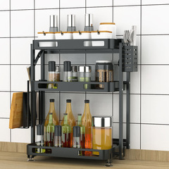 Orientzheng Punchless Kitchen Shelf Folding Tableware Storage Rack Wall-mounted Dual-purpose Spice Rack