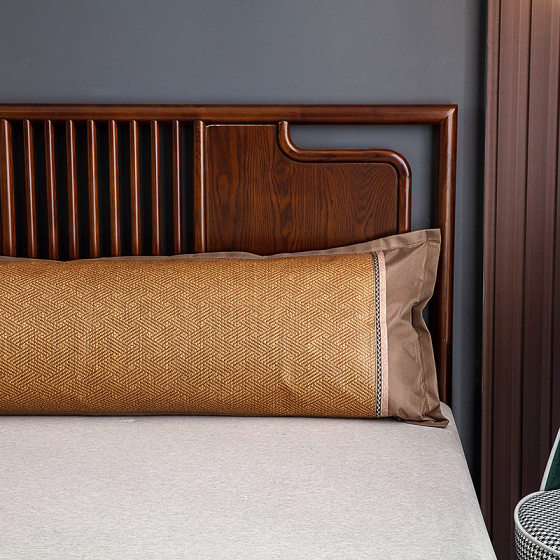 Summer bamboo rattan double pillowcase summer rattan mat pillowcase 1.2 ice rattan ice silk mat long pillowcase 1.8 1.5 meters