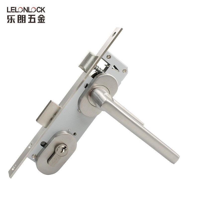 Personalizado acero inoxidable 304 puente roto cerradura de puerta de aleación de aluminio puerta de perfil cerradura dividida cerradura de mano de puerta de borde estrecho universal