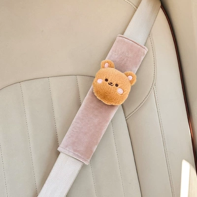 Seat belt shoulder pad pad decoration for children - plush-shoulder-pad-khaki-cloud-bear
