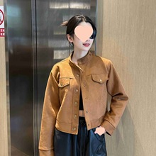 短款设计长袖鹿皮绒小香风外套女春秋新款宽松显瘦小个子短款上衣