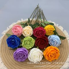 仿真单支皇妃玫瑰室内橱窗摆件假花婚庆礼堂装饰路引花新娘手捧花