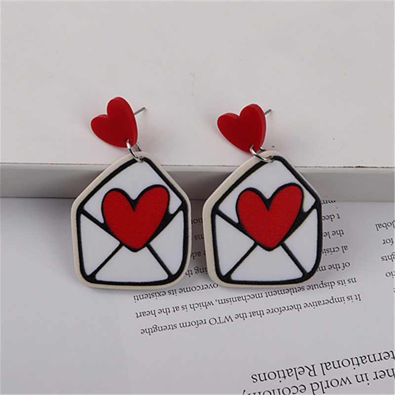 1 Pair Cute Cup Heart Shape Arylic Women's Drop Earrings display picture 3