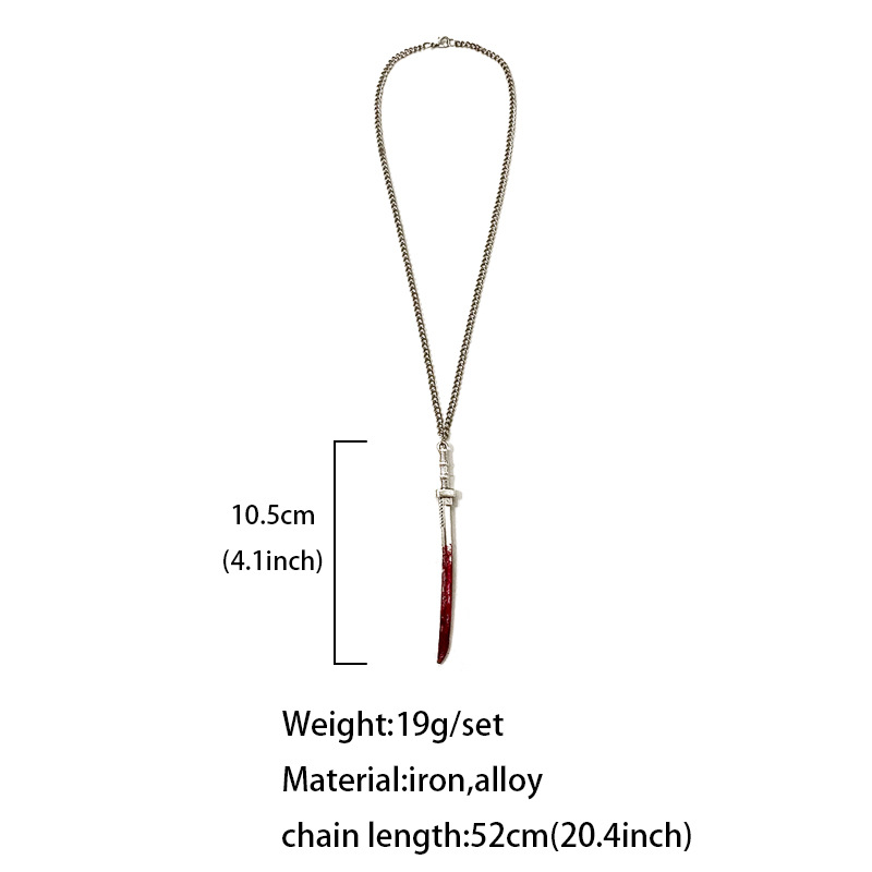 Retro Exagerado Patrón De Halloween Tijeras Aleación Víspera De Todos Los Santos Mujeres Collar Colgante display picture 1