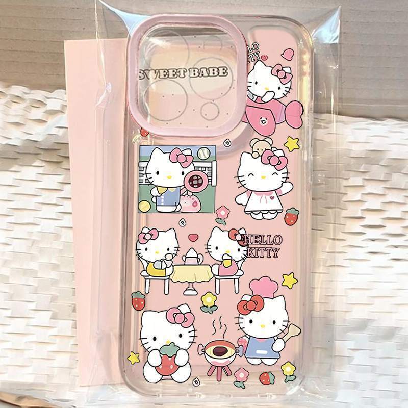Space Shell Hello Kitty Daily Suitable for Apple 16Promax Mobile Phone Case 14 15 Transparent Xsmax Cartoon Cute Space Shell Hello Kitty Daily Suitable for Apple 16Promax Mobile Phone Case 14 15 Transparent Xsmax Cartoon Cute