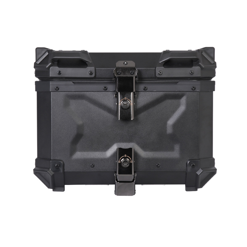 All Black Black Warrior Motorcycle Trunk Waterproof Quick Release Aluminum Alloy Tail Box 45L/55L/65L Storage Box