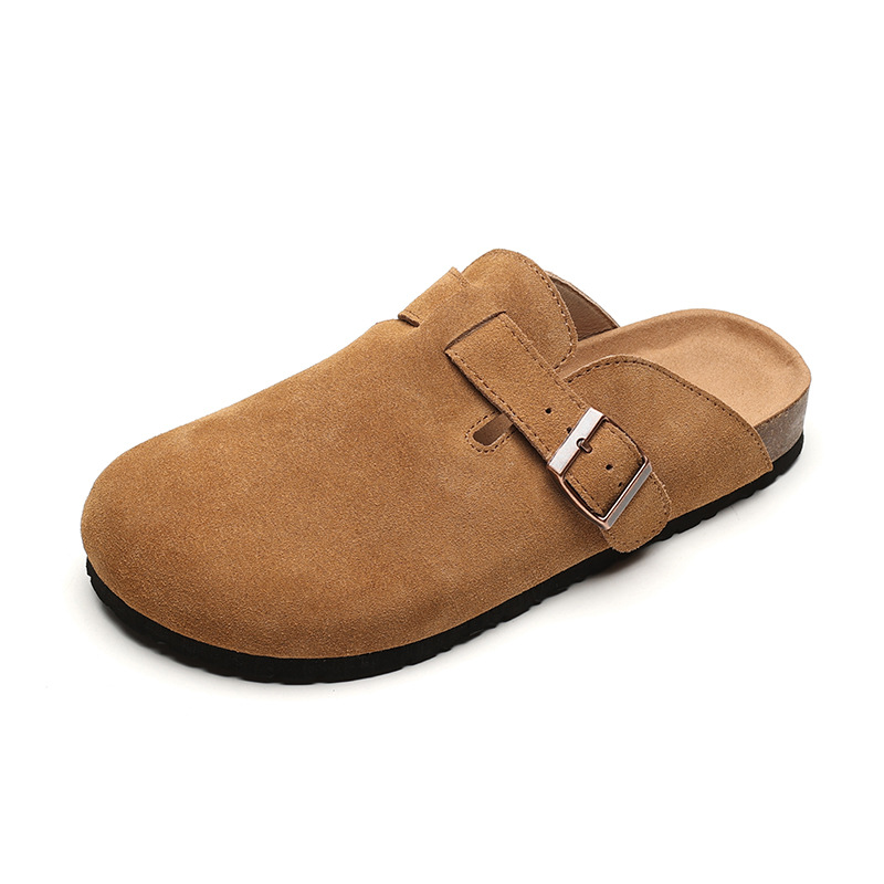Versión de cuero de vaca ~ Bocken zapatos para mujeres 2025 nuevo aumento de altura un pedale de suela gruesa para usar zapatos de primavera y otoño medio calentamiento zapatillas