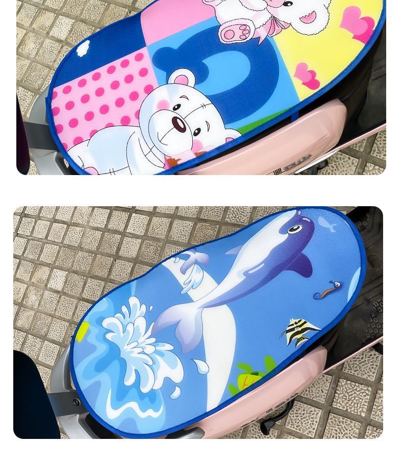 Electric Car Sun-proof Cushion Cover Motorcycle Heat-insulating Waterproof Cushion Thickened Universal Battery Car Cartoon Cushion Cover