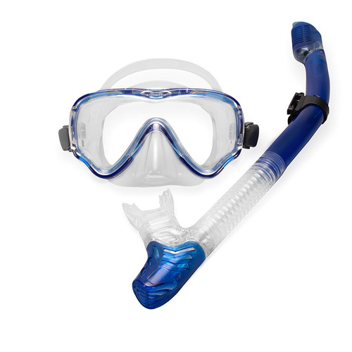 Scuba mask and snorkel set, snorkeling trio, full dry swimming goggles, unisex adult diving mask