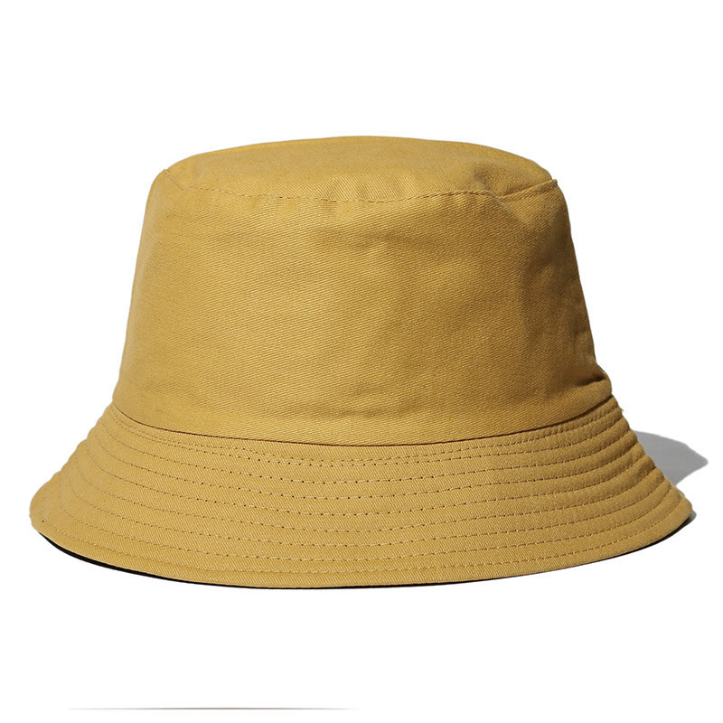 Sombrero de pescador de color sólido procesado con logotipo impreso para padres e hijos, sombrero de cubo informal para estudiantes al aire libre con protección solar y ala ancha