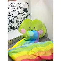 Лягушка Рвота Подушка Кукла Радуга Одеяло двойного назначения 2-1 2024 Новый офис Сонное одеяло