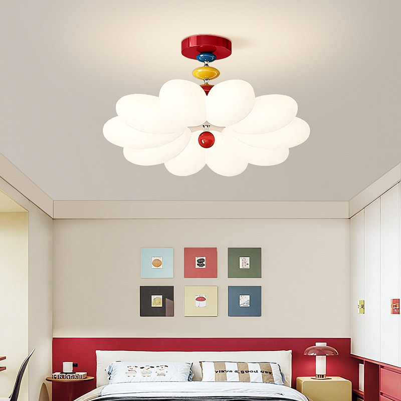 New Cloud-Shaped Bedroom Lamp with Integrated Cream-Style Eye-Protection Rabbit Design for Children's Room Dopamine Ceiling Lamp and Pendant Light