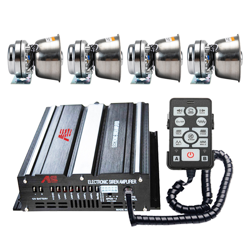 12V high-power 800W siren with wired high-pitched speaker A8E-2 + square-shaped radiator