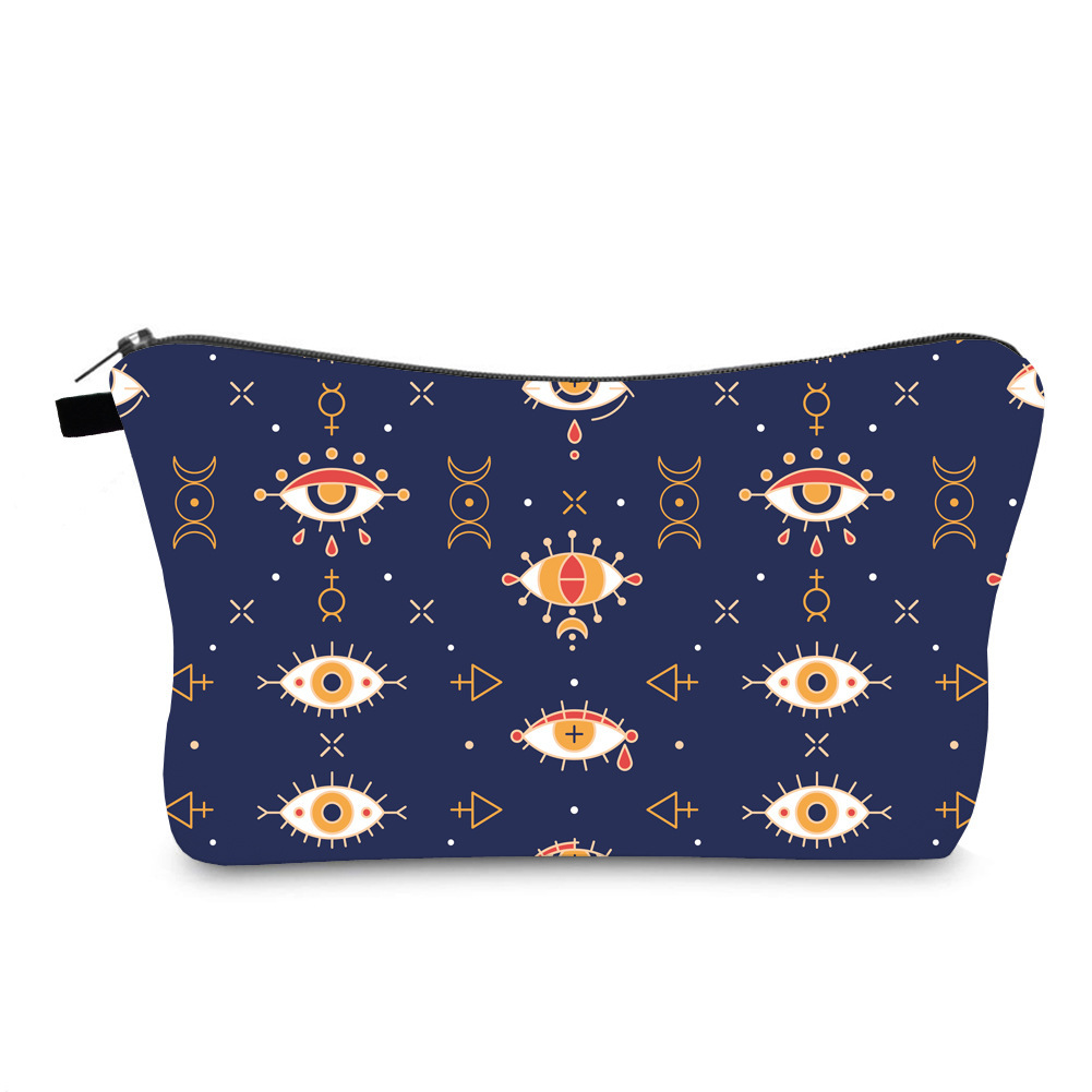 Femmes Toutes Les Saisons Polyester L'oeil Du Diable Style Ethnique Carré Fermeture Éclair Trousse De Maquillage display picture 1