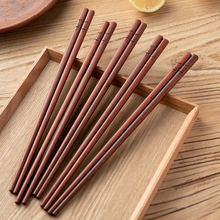 家用木筷红檀木日式餐具筷子防滑红木快子实木筷子承义