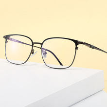 新款方形防蓝光眼镜框男士平光镜电脑护目眼镜全框商务男框架眼镜