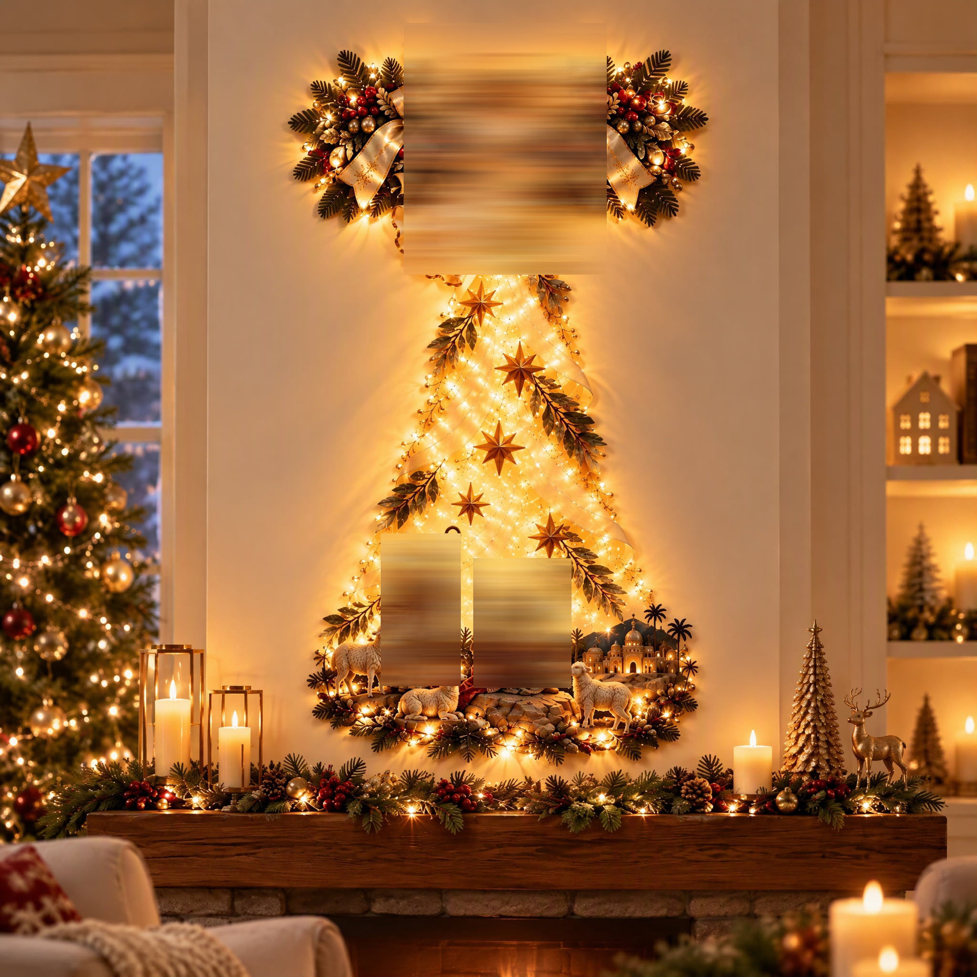 Decoración de Pared Luminosa del Nacimiento de Acrílico para Navidad