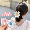 Children's hair rope, elastic hair accessory, 2023 collection, floral print, flowered, no hair damage
