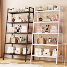 书架一体靠墙落地梯形卧室多层铁艺展示架客厅零食玩具收纳置物架