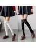 Cotton straight black special wide lace petals calf socks