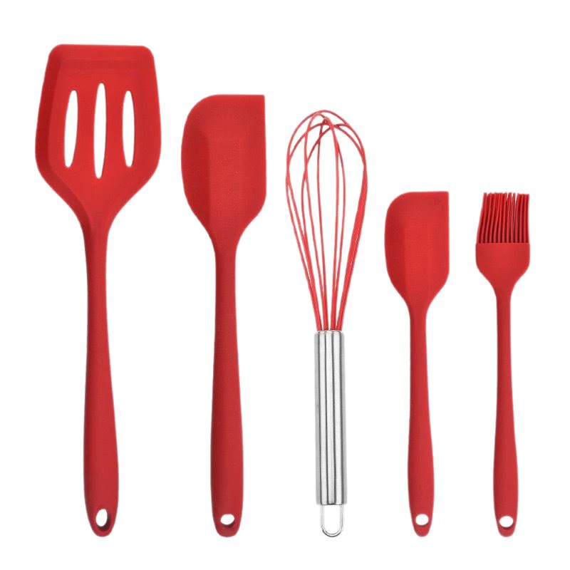 direct sales five-piece set household kitchen utensils scraper oil brush egg whisk kitchen high temperature resistant non-stick pan baking set