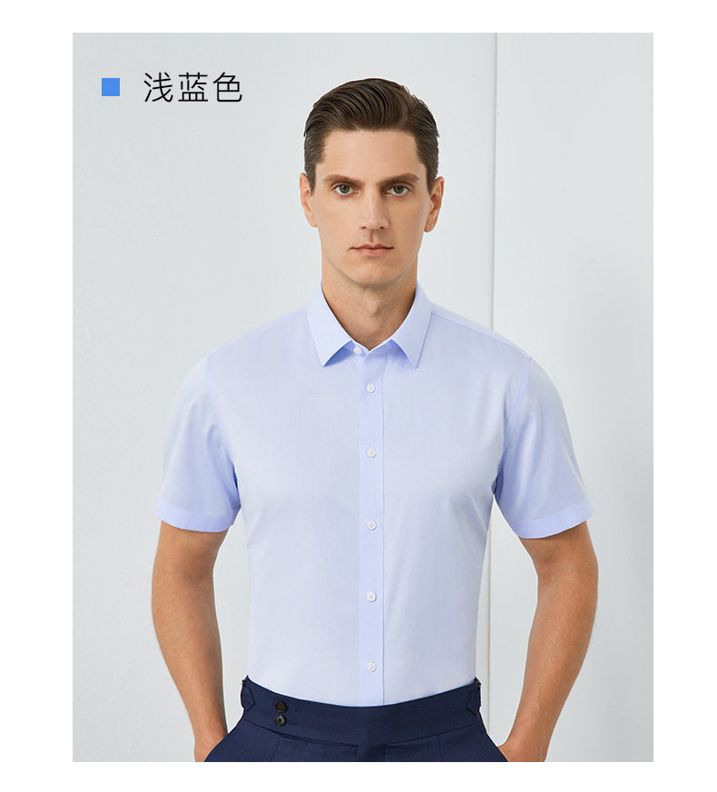 Áo sơ mi nam ngắn tay cổ vuông cotton 140s xử lý không cần ủi, form vừa vặn — Màu xanh nhạt ngắn tay nam cổ vuông, Trắng ngắn tay nam cổ vuông, Xám ngắn tay nam cổ vuông chi tiết 19