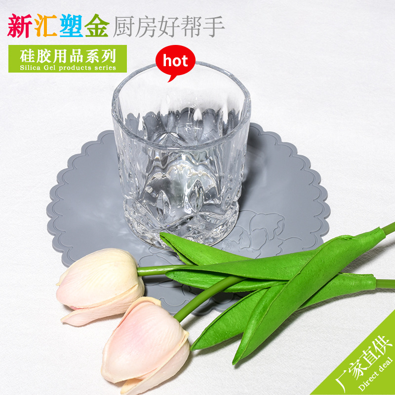 厂家直供跨境热销牡丹花杯垫西餐垫盘子碗垫杯垫压花砂煲垫高压锅