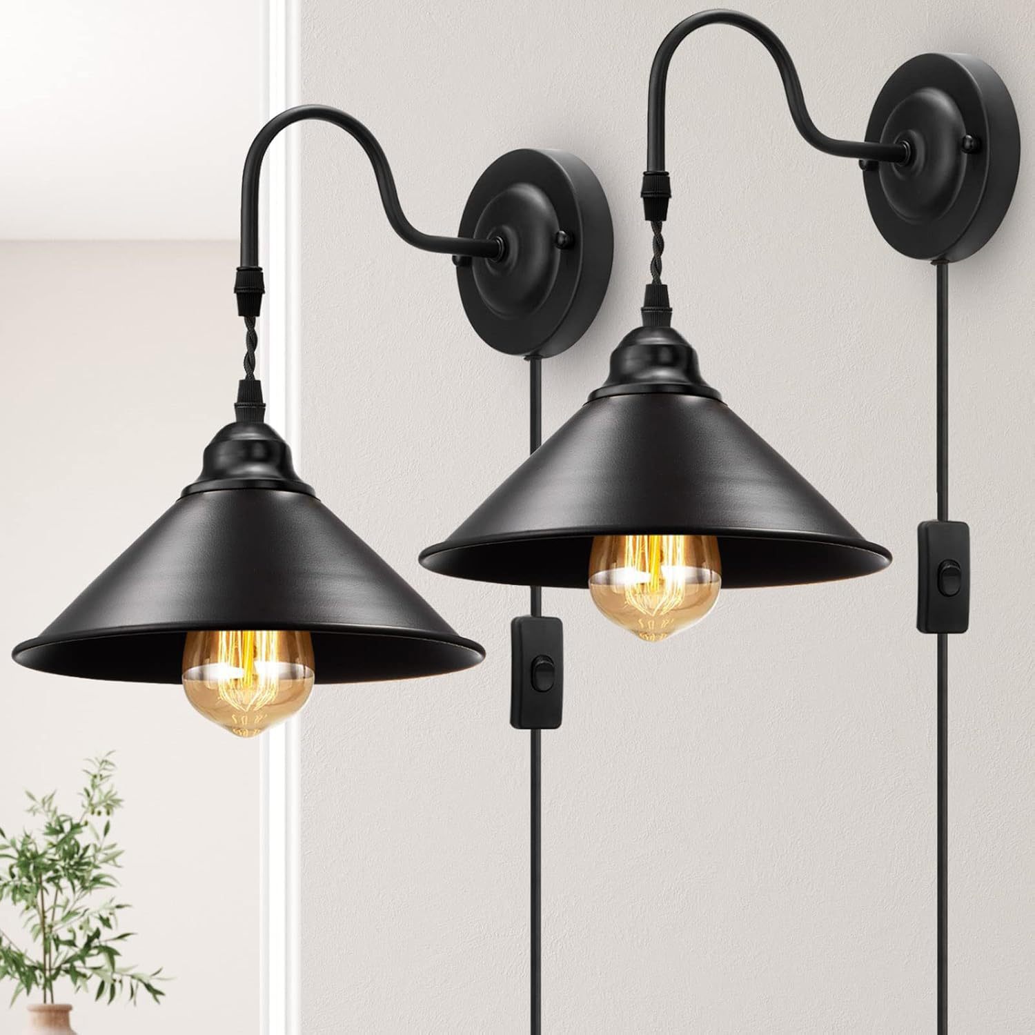Explosiones transfronterizas para lámparas Zhongshan E27E26 soporte de lámpara industrial retro americano interruptor de aire enchufe lámpara de pared de hierro forjado