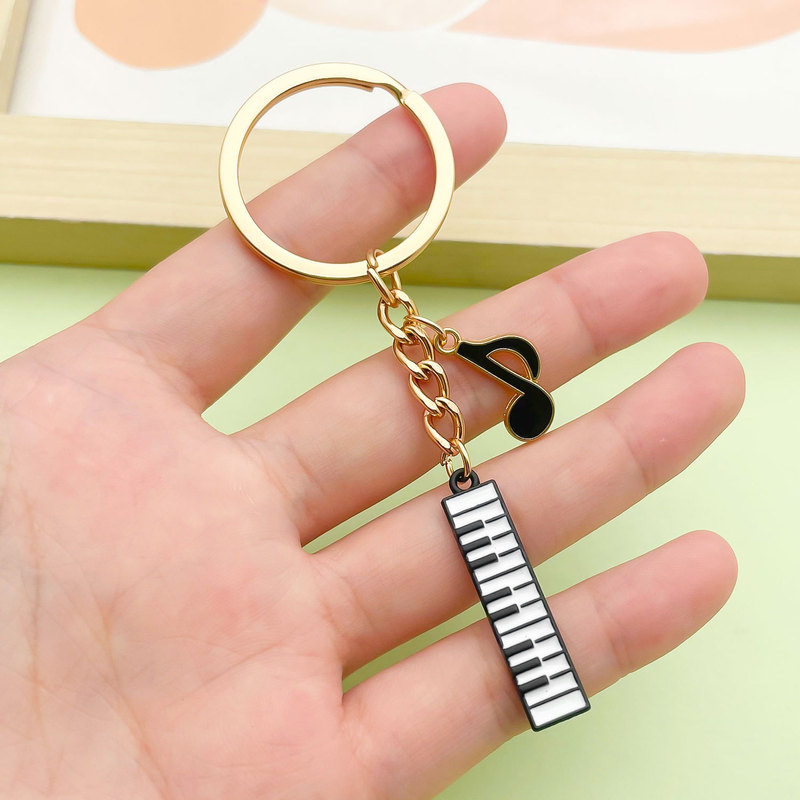 Fashion Cartoon Music Style Note Piano Keychain Accessory Backpack Phone Pendant Car Alloy Small Gift