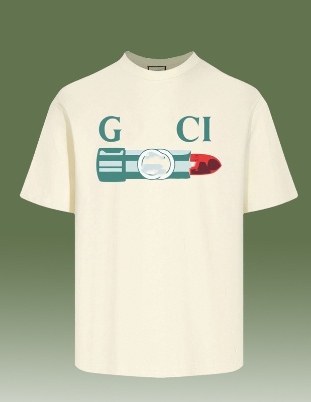 GUクロスボーダー正規版25SSクラシック新作ダブルG漫画レタープリントカップル半袖Tシャツファッション|undefined