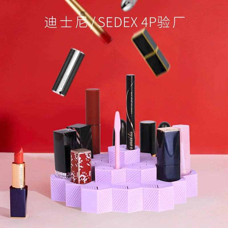 Силиконовая трапециевидная подставка для помады для хранения коробки с несколькими клетками для столешницы для хранения косметической коробки для хранения бровей для ювелирных изделий