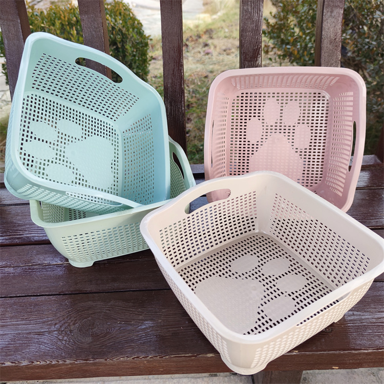 Cesta de drenaje de plástico cuenca de lavado vegetal cocina plato de fruta multifuncional cesta de verduras de plástico cesta de lavado de verduras cuadradas