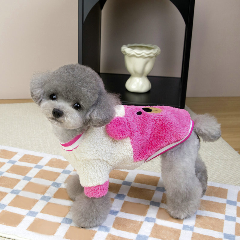 狗狗衣服拉环绒衣秋冬季新款宠物服装猫咪小型犬25抚摸熊绒衣|undefined