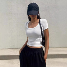 2024夏季新款背心女内搭外穿潮ins修身韩版跨境短袖上衣打底t恤女