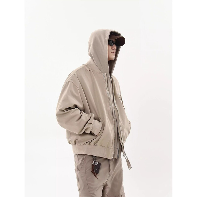 Men's Niche Zipper Short Jacket with Simple Design, New Casual Pilot Baseball Collar for Spring and Autumn Men's Niche Zipper Short Jacket with Simple Design, New Casual Pilot Baseball Collar for Spring and Autumn