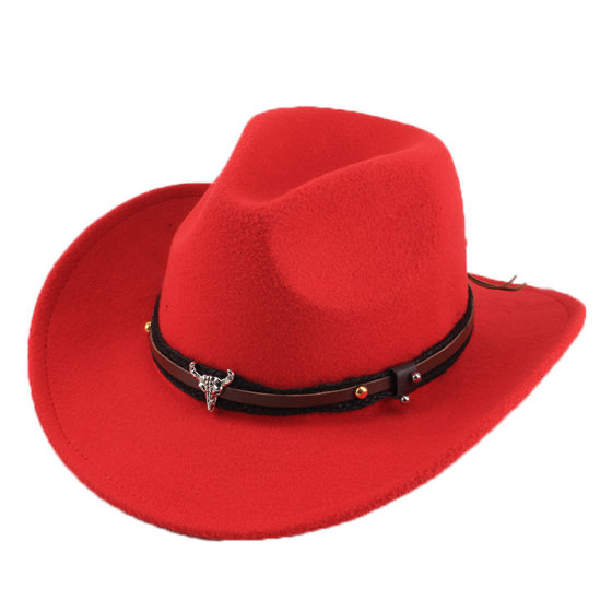 Spring and summer European and American style woolen cloth cowboy hat men and women couples ethnic style roll-up hat sunshade hat jazz hat